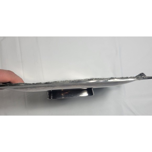 Vintage Continental Silver Co Inc Serving Tray 1940 Grape Vine Decor 10x10 inch - Picture 4 of 5